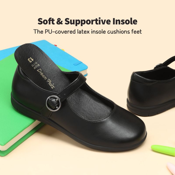 Girl's Mary Jane School Shoes - BLACK - 2